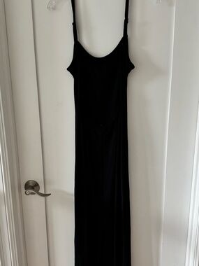 GARAGE Black Slip Maxi Dress - Sleek Simple Style